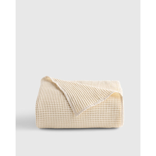Organic Waffle Bed Blanket in Undyed