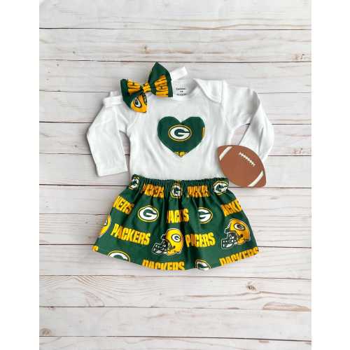 Green Bay Packers Baby Outfit, Green Bay Packers Baby Girl, Packers Baby, Green Bay Packers Skirt, Green Bay Packers Headband