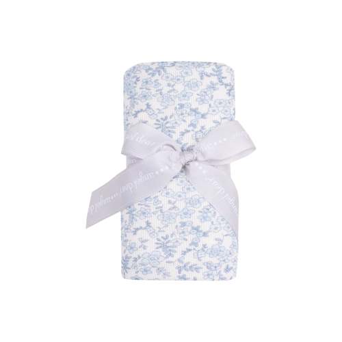 Blue Calico Floral Swaddle Blanket