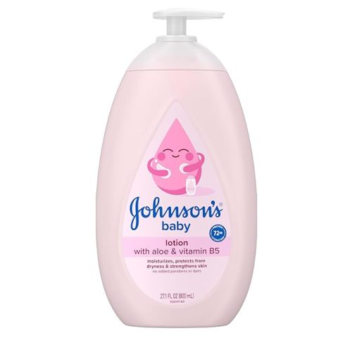 Johnson's Baby Lotion with Coconut Oil, Aloe Vera & Vitamin B5, 72 HR Hydration, Skin Moisturizer, Hypoallergenic, Safe for Newborn, Protects From Dryness & Strengthens Skin, 27.1 fl. oz