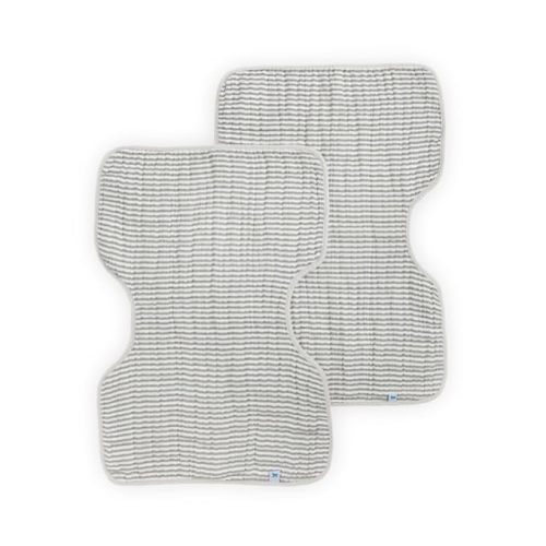 Little Unicorn Ultra-Absorbent Premium Burp Cloth 2 Pack | Soft on Baby's Skin | Larger Size | Ergonomic Design | Set of 2 (Grey Stripe)