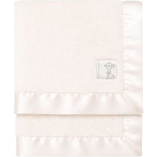 Little Giraffe Posh Mink Baby Blanket - Double-Sided Ultra Soft Plush Fabric, for New Moms, Newborn Must-Have for Girls & Boys, Cozy & Cuddly Comfort Blanket, 29" x 35", Cream