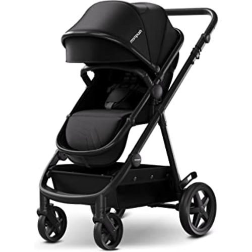 Mompush Meteor 2 Baby Stroller 2-in-1 with Bassinet Mode - Compatible with Major Infant Car Seat, Adapter Included - Stable Bassinet Stroller Combo, Full-Size Baby Strollers for Family Outings
