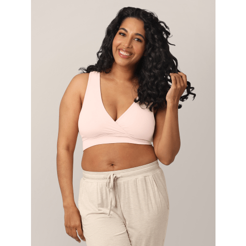 French Terry Racerback Nursing & Sleep Bra | Soft Pink