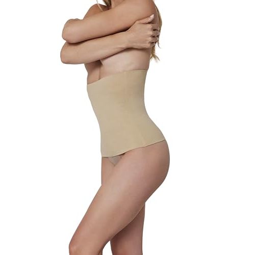 BUMPSUIT Postpartum Waist Trainer for Women Lower Belly Fat, Seamless Elastic Fabric Pull Up Style Tummy Control Shapewear