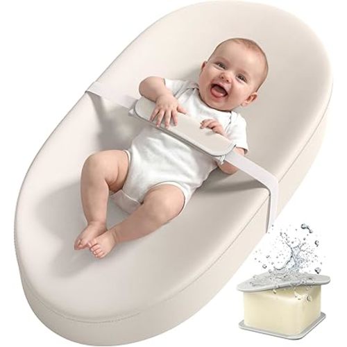 YENING Wipeable Changing Pad for Dresser Waterproof Leather Baby Diaper Changing Pads Washable Nursery Change Mat Beige