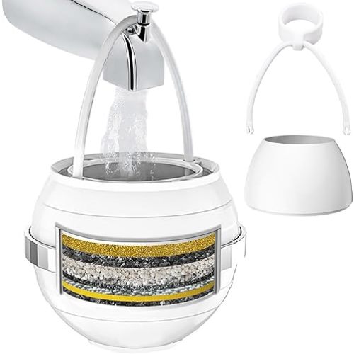 Bath Filter for Tub - Kinder Water Filter for Bathtub, Hard Water Softener to Remove Lead,Chlorine and Fluoride, Improve Skin, Hair and Nails Condition,White