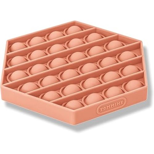 TOMMIKE Hexagon Push Pop Fidget Toy Bubble Sensory for Anxiety & Stress Relief Special Needs Autism Learning Office School Game Crafts Kids Adults (Burnt Coral)