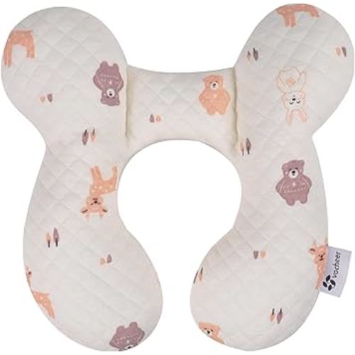 vocheer Baby Neck Pillow(Upgraded), Cotton, Baby Support Pillow, Car Seat Pillows for Newborn, Carseat Head and Body Support, Infant Travel Pillows for Prams, Pushchair, Stroller, Bouncer, Deer