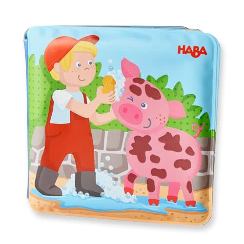 HABA Magic Color Changing Bath Book: Animal Wash Day, Bath Toys for Toddlers, Water Toys for Toddlers 18-36m & Water Table Accessories