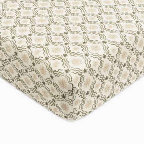 babyletto Organic Brushed Cotton Crib Sheet - Juniper Star