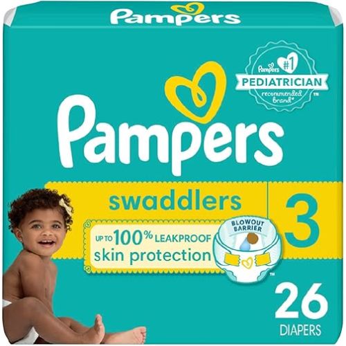 Pampers Baby Diapers - Swaddlers - Size 3, 26 Count, Ultra Absorbent Disposable Infant Diaper