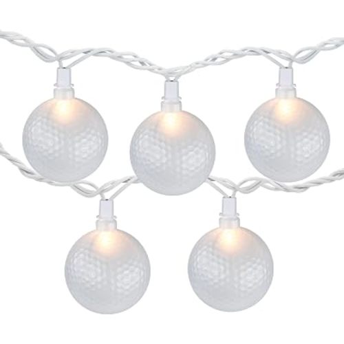 Northlight Golf Ball Patio Light Set - 6' White Wire - 10ct