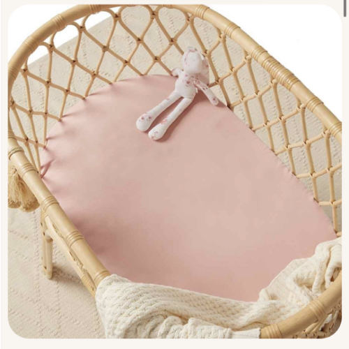 Lullaby Pink Organic Bassinet Sheet & Change Pad Cover | Snuggle Hunny