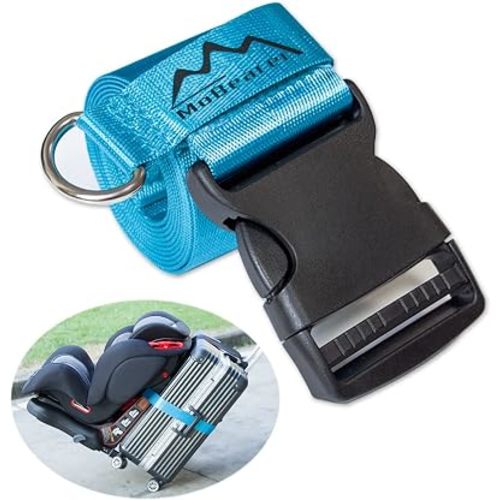 Car Seat Travel Belt Car Seat Travel Strap to Convert Kid Car Seat and Carry-on Luggage into an Airport Car Seat Stroller,Safe Travel Solution for Transport (Blue, Large-1)