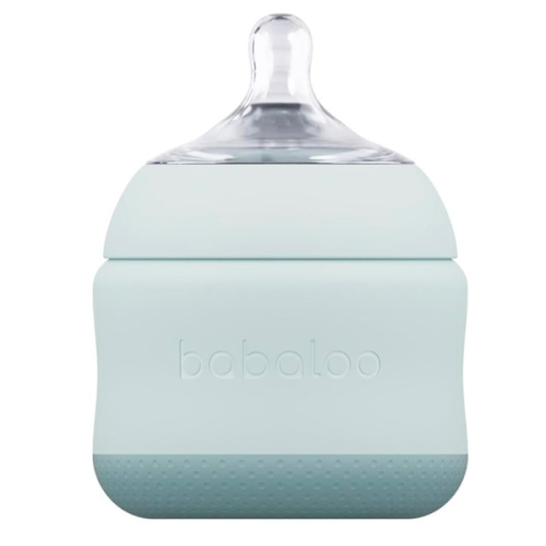 Baby-Led Silicone Baby Bottle, Airless, Anti-Colic, 8oz Bleu 1pk
