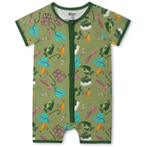 Weiwei Bamboo Viscose Baby Pajamas Boys Girls, 2-Way Zipper Romper, Short Sleeve, YKK, Preemie & Newborn Sleepers 0-24 Months