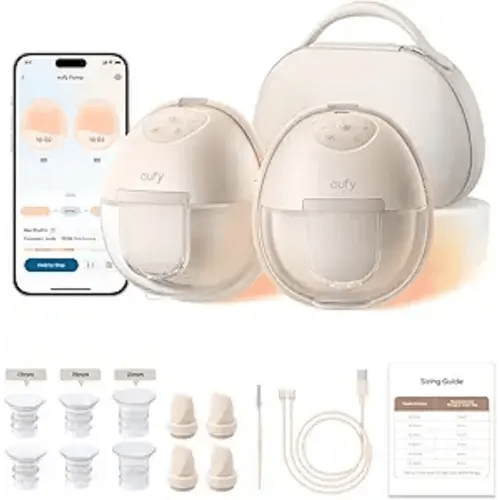 eufy Security Heated Wearable Breast Pump S1 Pro, Slim Hands-Free with Industry-Leading HeatFlow Tech, Wireless Charging Case, App-Controlled OptiRhythm, 300 mmHg Strong Suction, in-Bra Use