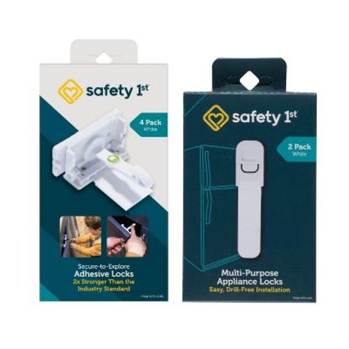 Safety 1st Multi-Purpose Appliance Locks 2pk White + Secure-to-Explore Adhesive Locks White 4pk