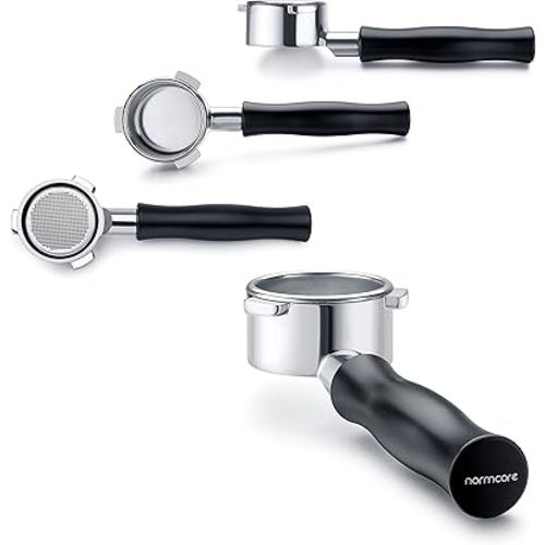 Normcore 54mm Bottomless Portafilter, Naked Portafilter Fits Breville Sage Barista Express Machines, 18g Filter Basket Included