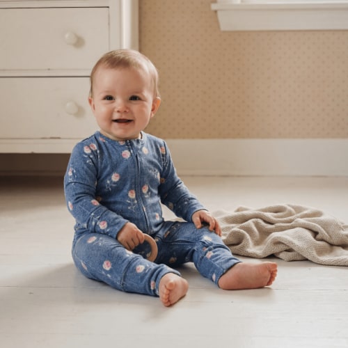 Convertible Romper Denim Roses