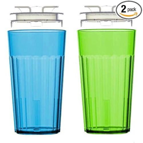 Reflo Smart Cup Bundle (Blue & Green 2-Pack) Toddler Transition Weaning Cup, Montessori-Inspired Design, Slow-Spill 360 Rim Flow-Control, BPA-Free, Made in USA, E-Guide via QR Code