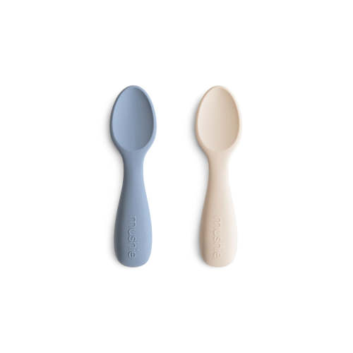 Silicone Toddler Starter Spoons – Mushie (Tradewinds/Shifting Sand)