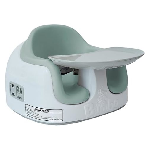 Bumbo 3-in-1 Multi-Seat for 6 to 36 Months, Travel Baby and Infant Feeding & Play Floor Seat, Agave - All-in-One Portable Booster with Dining Tray & Toddler Kitchen High Chair