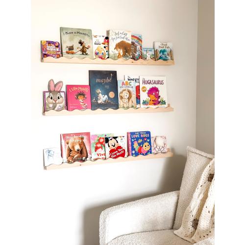 Scalloped Kid's Floating Shelf | Floating Shelf | Solid Wood Floating Shelf | for a children's room