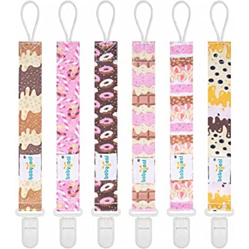 babygoal Pacifier Clips, 6 Pack Binky Paci Holder Leashes Fits for Most Pacifiers and Binkies 6PB23