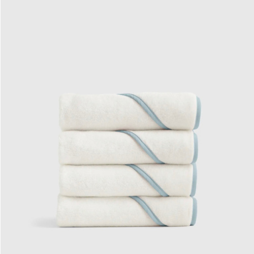 Organic Turkish Cotton Baby Hooded Towel Set 4-Pack in Light Blue