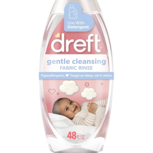 Dreft Baby Gentle Cleansing Fabric Rinse, 48 fl oz, Hypoallergenic, Dermatologist Tested on Sensitive Skin, Odor Remover