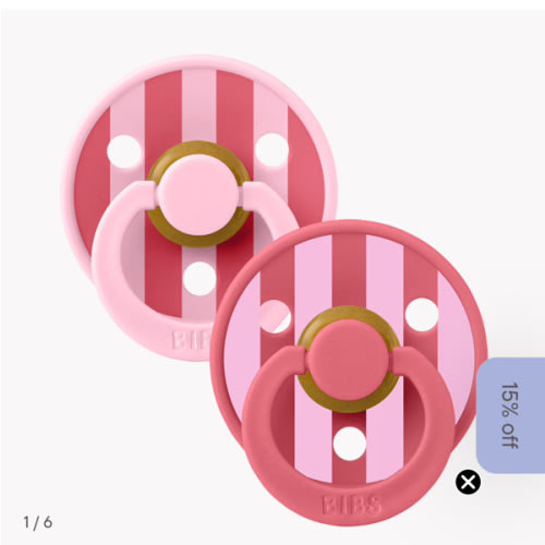 BIBS STUDIO 2 Pack Block Pacifiers - Baby Pink Coral Mix – Bibsworld store US