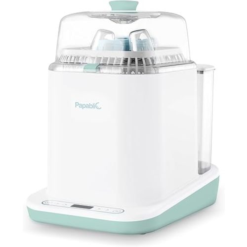 Papablic Bottle Washer Pro, Baby Bottle Washer & Sterilizer & Dryer, 4-in-1 Bottle Washer Sanitizer for Bottles, Pump Parts, & Baby Essentials - Quick & Clean with 60 Detergent Tablets, Green