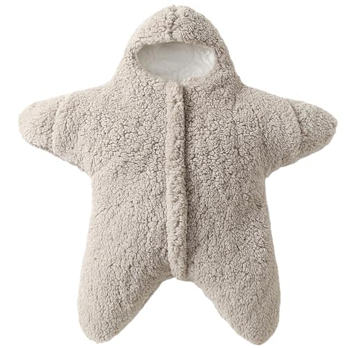 BINIDUCKLING Baby Bunting Suit Starfish Outfit for Fall & Winter Fleece Pramsuit 3-12 Months