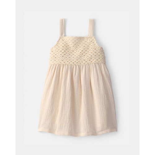 Toddler Girl Crochet Gauze Dress - Ivory | Carter's