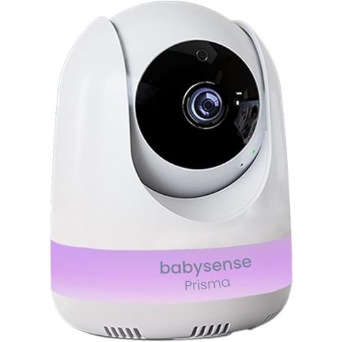 Babysense Add-On Camera Prisma Video Baby Monitor, Remote Pan Tilt Zoom, Two-Way Talk-Back Audio, Long Range, Night Vision, RGB Night Light, Lullabies, Temperature Monitoring