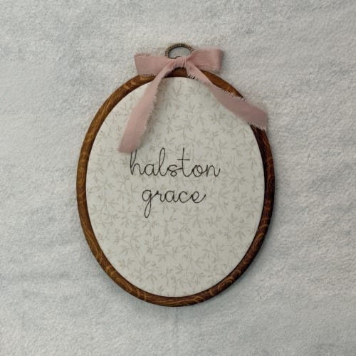 Custom Baby Name Embroidery Hoop | Birth Announcement Hoop Art | Personalized Nursery Decor Keepsake Gift