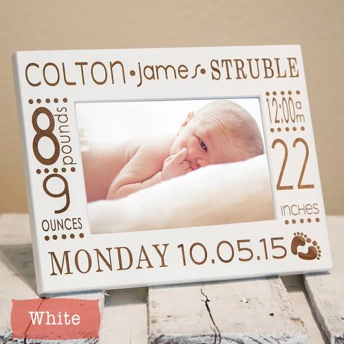 Birth Announcement Frame | Personalized Baby Picture Frame | New Parents Picture Frame | Nursery Picture Frame | Gift for New Parents - Baby