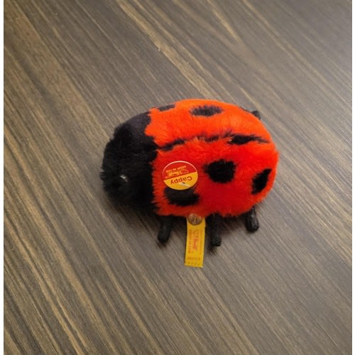 Vintage Steiff Ladybug Plush Cappy, Button in Ear, With Tags, Collectible Stuffed Bug