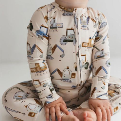 Little Excavator Zipper Romper – In My Jammers