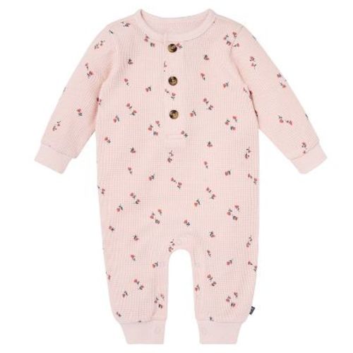 Modern Moments by Gerber Baby Girls' Long Leg Slouch Romper, Pink Blush Tulip, 3-6 Months