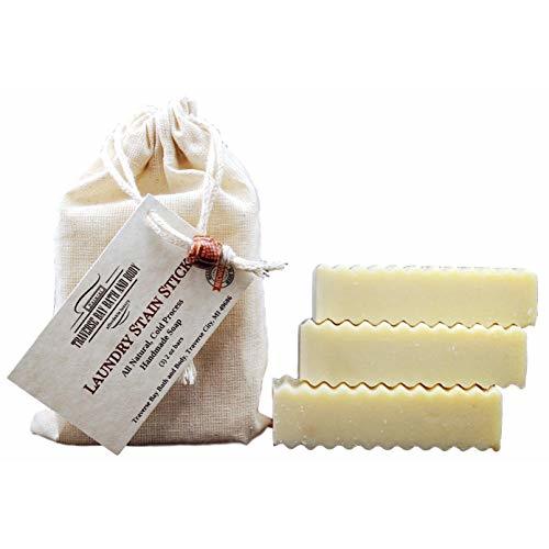 Traverse Bay Natural Stain Remover Sticks with Essential Oils 3-pack of 2oz Bars - Gets Clothes & Laundry Cleaner, Removes Toughest Stains, Safe for Baby Clothes, Eco-Friendly, Handmade in USA
