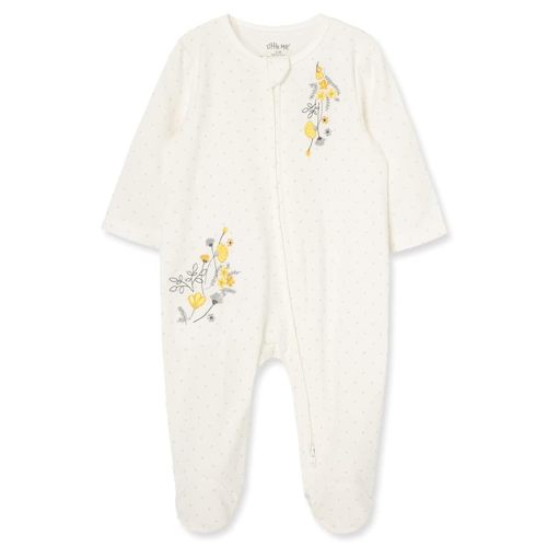 Little Me Clothes for Baby Girls' 100% Cotton Scratch-Free Tag Footie Sleeper, Preemie to 9 Months