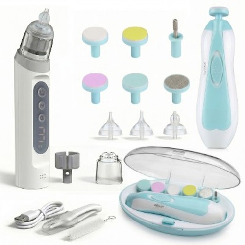 Nasal Aspirator & Electric Baby Nail Trimmer – Safe, Gentle, and Versatile Baby Grooming Set with Soothing Music
