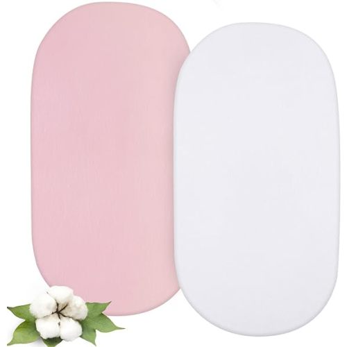 Bassinet Sheets - Fit Delta Children Sweet Dreams Bassinet, 2 Pack, 100% Organic Cotton