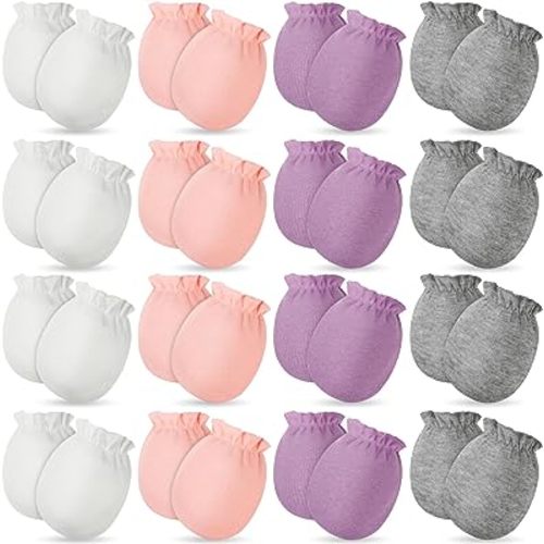 ONESING 16 Pairs Baby Mittens Newborn Mittens No Scratch 0-6 Months Warm Mittens for Newborn Baby Boys Girls