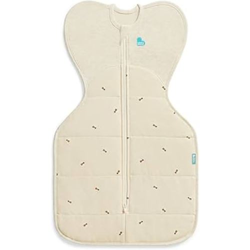 Love to Dream Swaddle UP, Warm 2.5 TOG, Dramatically Better Sleep, Allow Baby to Sleep in Preferred Arms Up Position for Self-Soothing, Snug Fit Calms Startle Reflex, Medium 13-19lbs, Oatmeal Bees