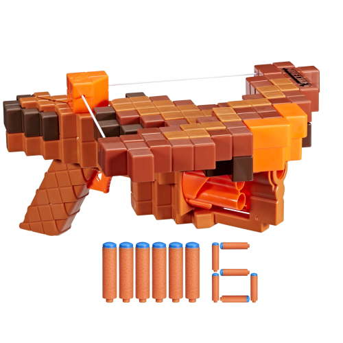 Nerf Minecraft Pillager's Crossbow Dart Blaster, 6 Nerf N1 Darts Compatible Only with Nerf N Series Blasters, for Kids Ages 8+