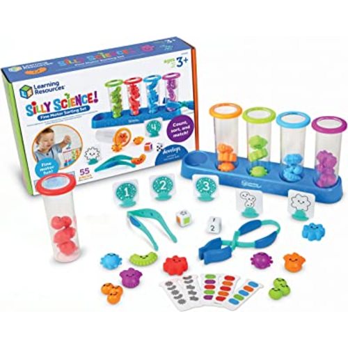 Learning Resources Silly Science Fine Motor Sorting Set - 55 Pieces, Age 3+ Educational Toy, Preschool Fine Motor Skills, PreK Manipulatives
